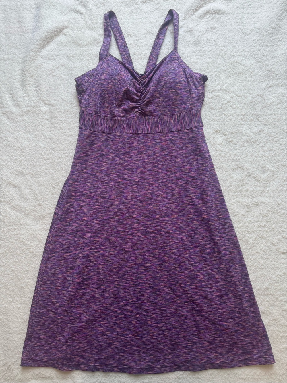 prAna Amaya space-dye dress Purple Racerback built in bra size small - Picture 2 of 9